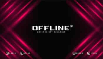 Kostenloser Vektor glänzende offline-gaming-banner-vorlage