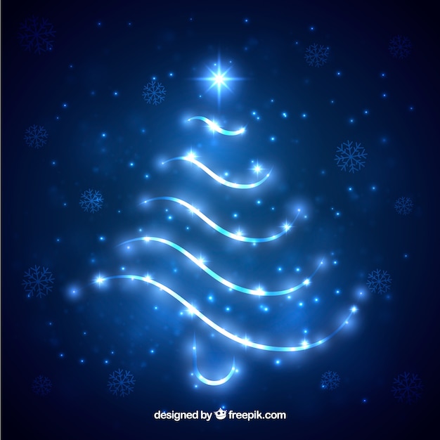 Kostenloser Vektor glänzende weihnachtsbaum-silhouette