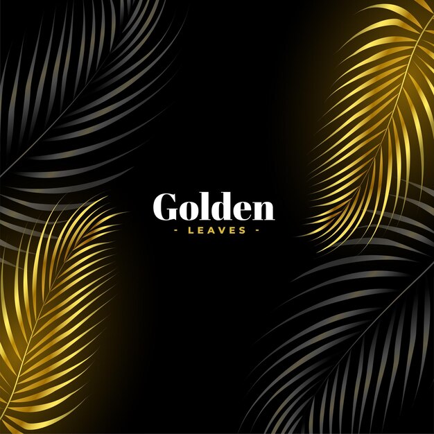 Glänzendes goldenes und schwarzes Palmblatt-Grafikdesign