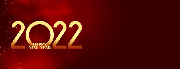 Glänzendes rotes 2022 Neujahrsfeier-Banner-Design