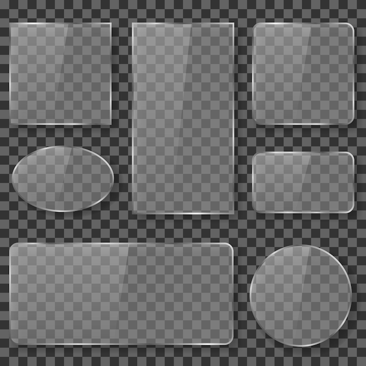 Kostenlose Vektor glänzendes transparentes glasset