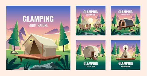 Glamping-Instagram-Post mit Farbverlauf