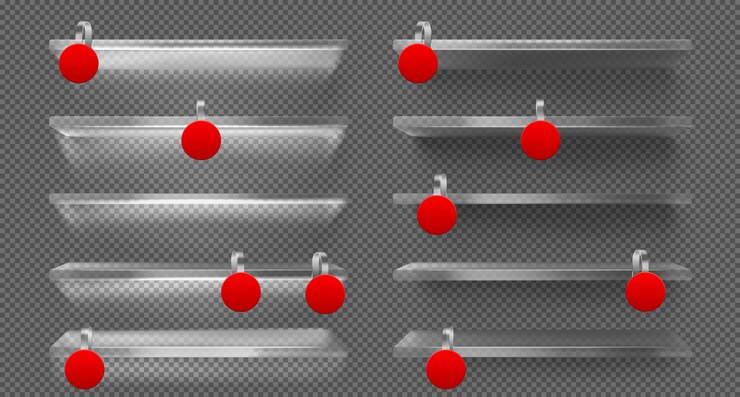 Kostenlose Vektor glasböden mit led-licht und roten wobblern