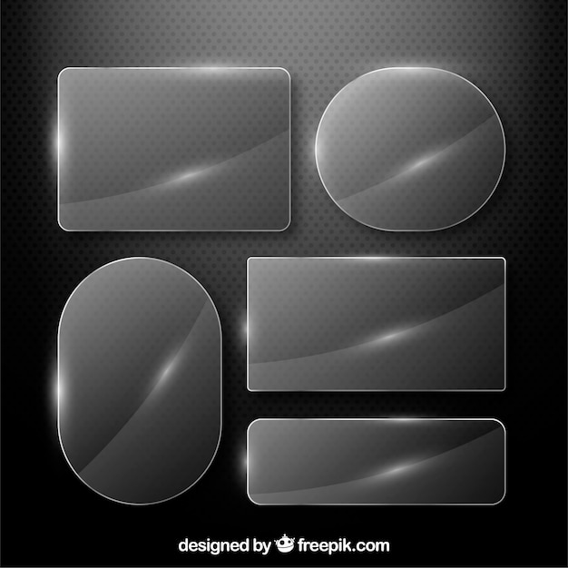 Kostenloser Vektor glassammlung mit verschiedenen formen