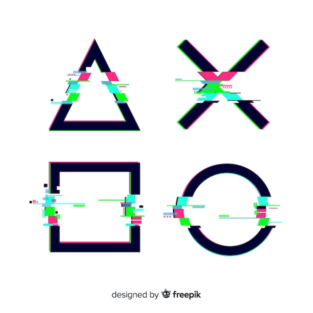 Kostenloser Vektor glith geometrische formsammlung