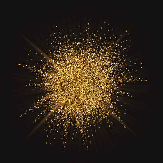 Glitter Burst-Hintergrund mit Gold Explosion Wirkung