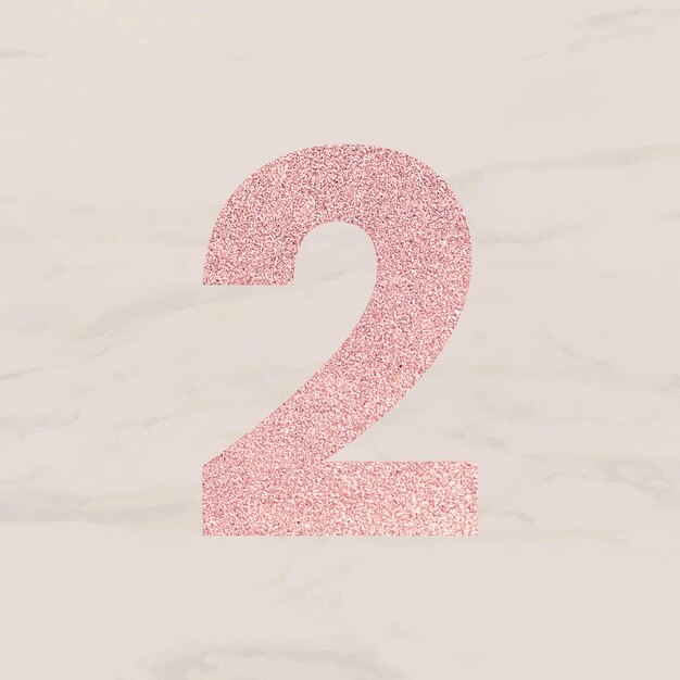 Glitter Roségold Nummer 2 Typografie-Vektor