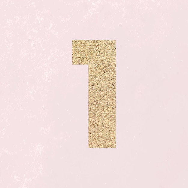 Glitzergold nummer 1 typografievektor