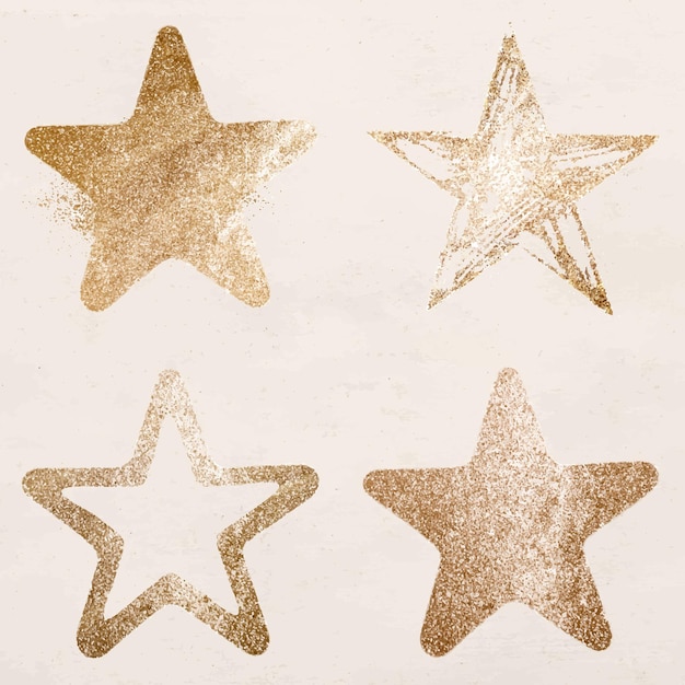 Glitzernder goldener Stern-Icon-Set