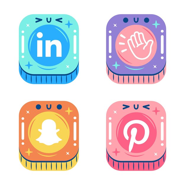 Glitzernder Social-Media-App-Aufkleber