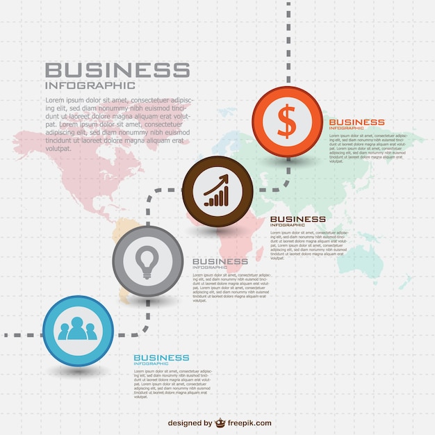 Kostenloser Vektor globale business-vektor-infografik