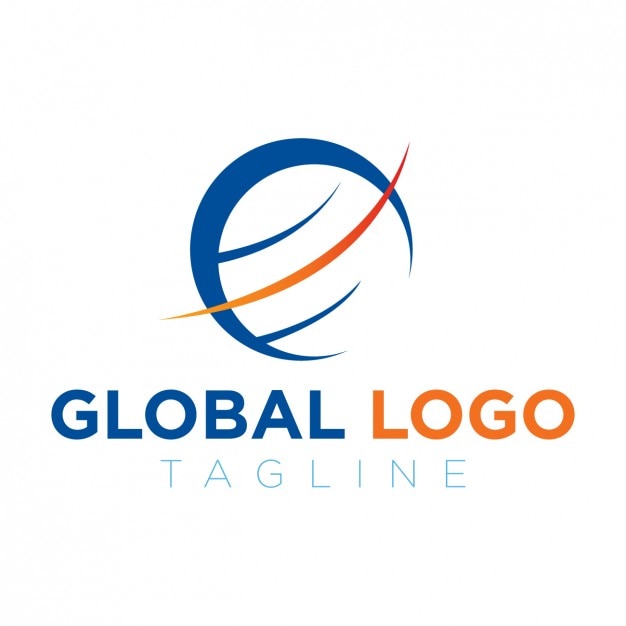 Kostenlose Vektor globale logo blau und orange