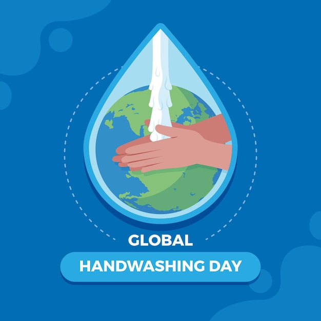 Kostenloser Vektor globales handwasch-tageskonzept