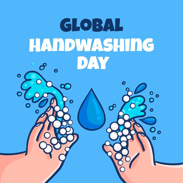 Kostenloser Vektor globales handwasch-tageskonzept