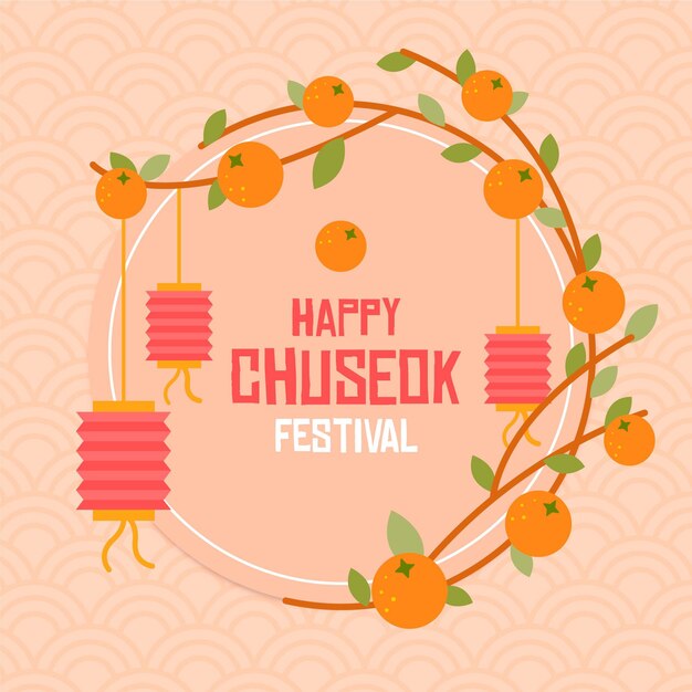 Glückliche Chuseok-Illustration