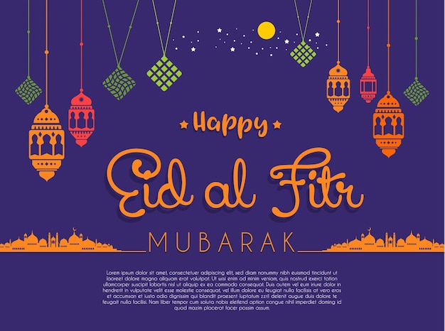 Glückliche eid mubarak grußkarte