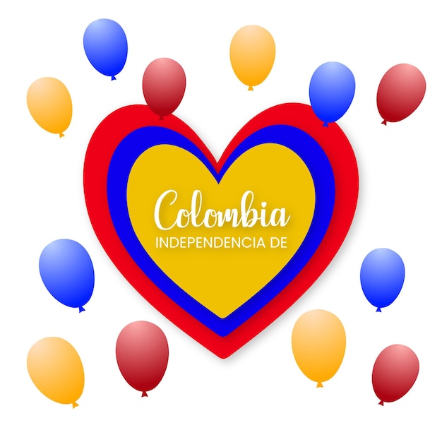 Glückliche Kolumbien Independencia De Gelb Blau Roter Hintergrund Social Media Design Banner Free Vector
