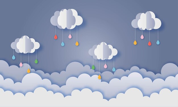 Blaue Wolke Regnet Kostenlose Vektor