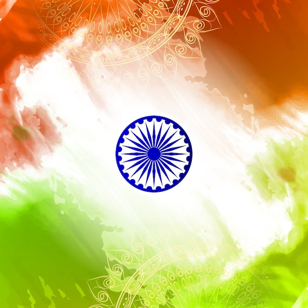 Kostenloser Vektor glückliche unabhängigkeitstag indische flagge design hintergrund