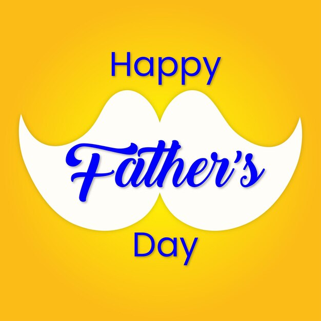 Glückliche Vatertagsgrüße Orange Blau Weißer Hintergrund Social Media Design Banner Free Vector