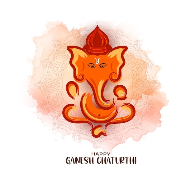 Kostenloser Vektor glücklicher ganesh chaturthi hindu festival künstlerischer hintergrund