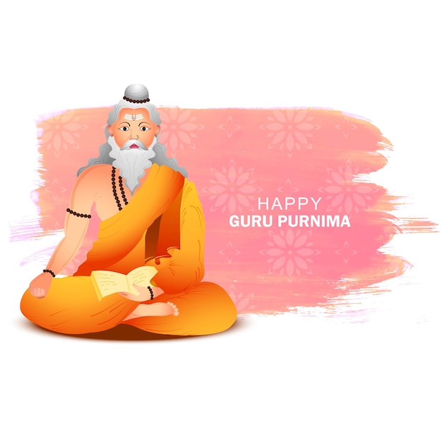 Glücklicher guru purnima indian festival kartenhintergrund