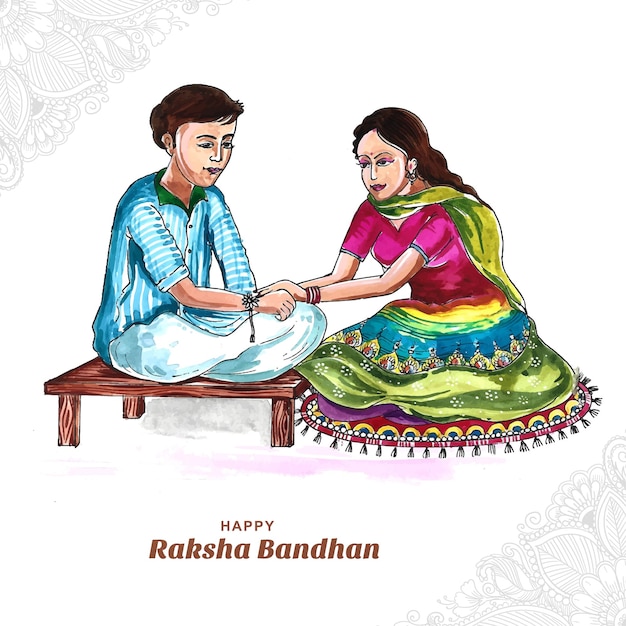 Glücklicher raksha bandhan festivalfeierkartenhintergrund