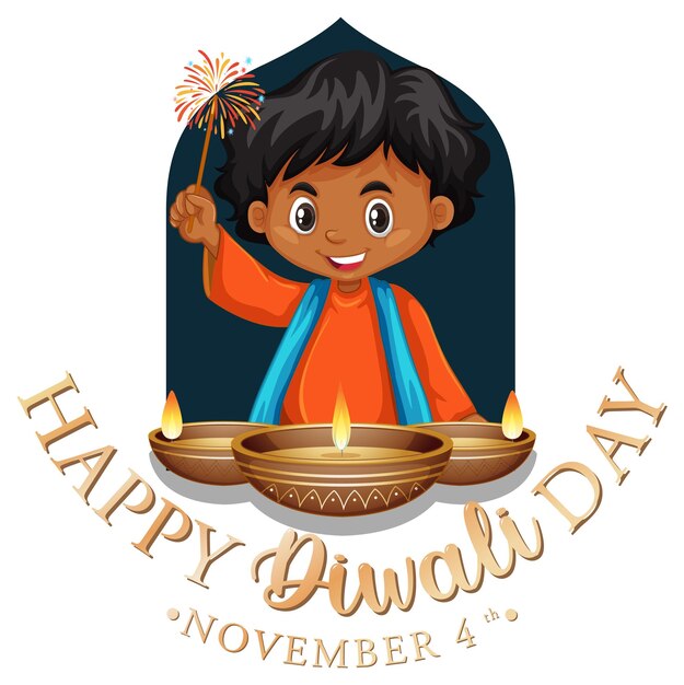 Glückliches Diwali-Tag-Logo-Design