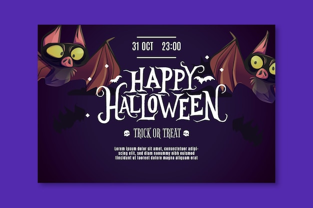 Kostenloser Vektor glückliches halloween-banner