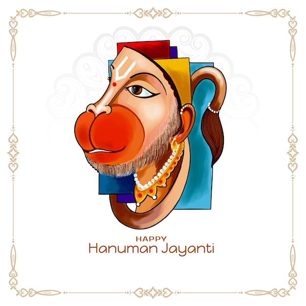 Glückliches hanuman jayanti hindu-festival-feiern-karten-design