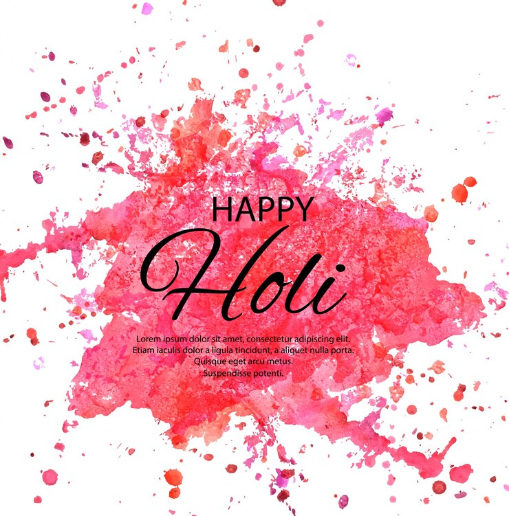 Kostenlose Vektor glückliches holi-indianerfrühlingsfestival von den farben, die vektorhintergrund grüßen