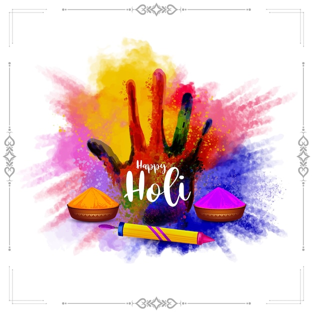Glückliches Holi indisches Fest Hintergrund mit Farbtönen