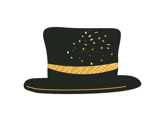 Glückliches neues jahr top hat illustration