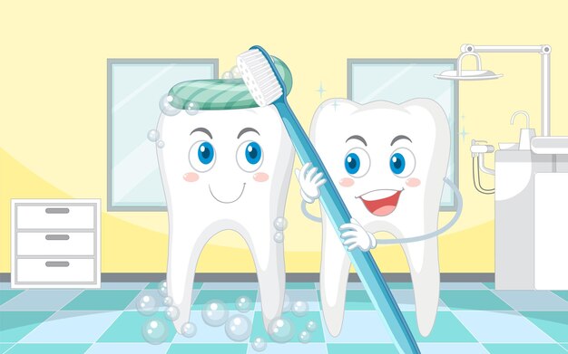 Glückliches Zähneputzen selbst mit Zahnreinigungsgeräten in Kl