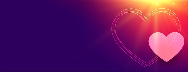 Glühende Herzen Banner für Valentinstag