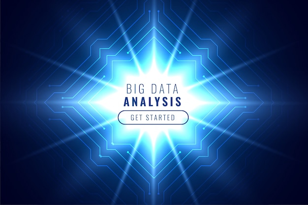 Glühende Hintergrundgestaltung der Big-Data-Analysetechnologie