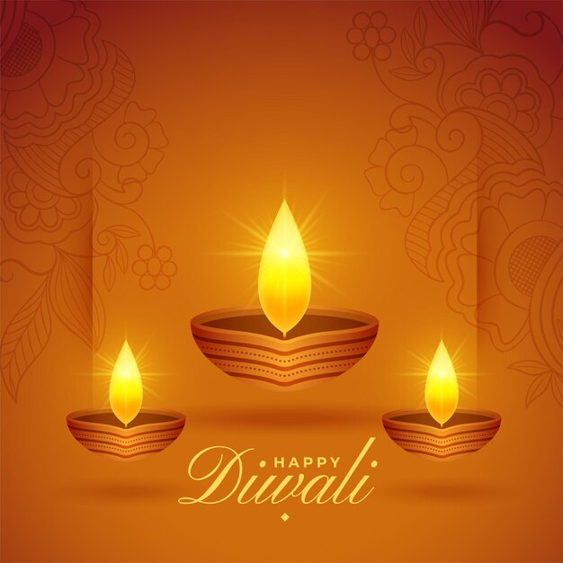 Glühender Diwali-Öllampen-Festivalhintergrund