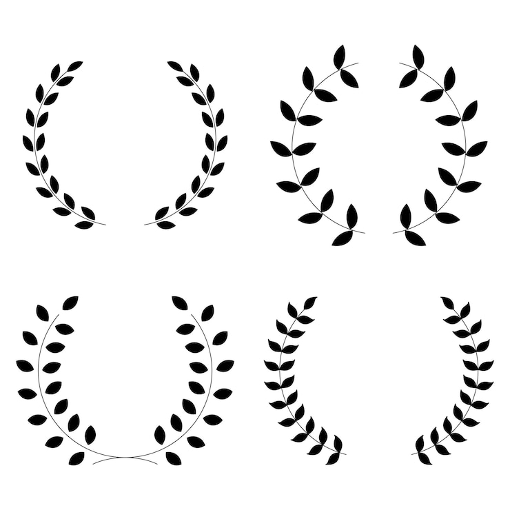 Kostenlose Vektor glyph weizenkränzkreise satz