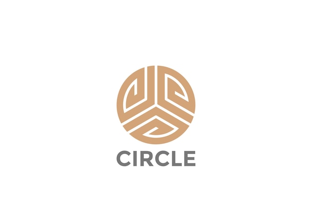 Gold circle luxus mode infinity loop logo.