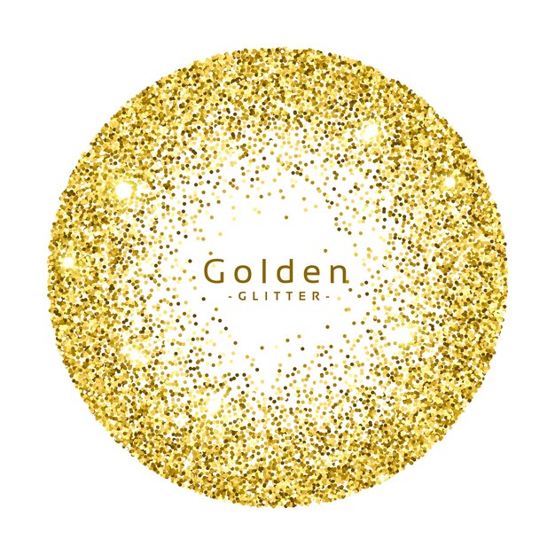 Gold Glitter Kreis Rahmen Vektor Hintergrund