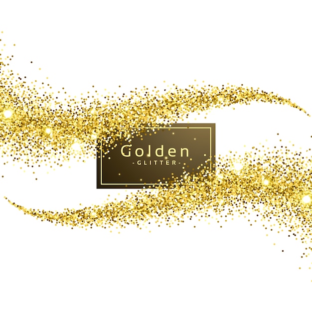 Kostenloser Vektor gold glitter welle hintergrund vektor