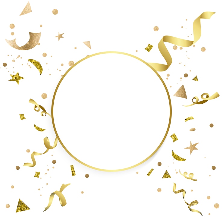 Kostenlose Vektor gold konfetti feierliches design