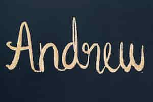 Kostenloser Vektor gold schriftart andrew vektornamen typografie