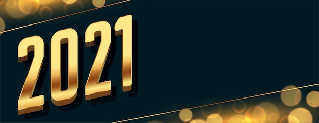 Golden 2021 Frohes Neues Jahr glänzendes Banner Design