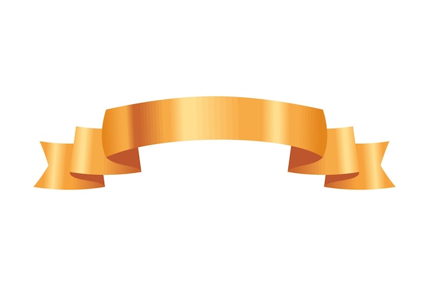 Kostenloser Vektor golden ribbon award-symbol weißer hintergrund