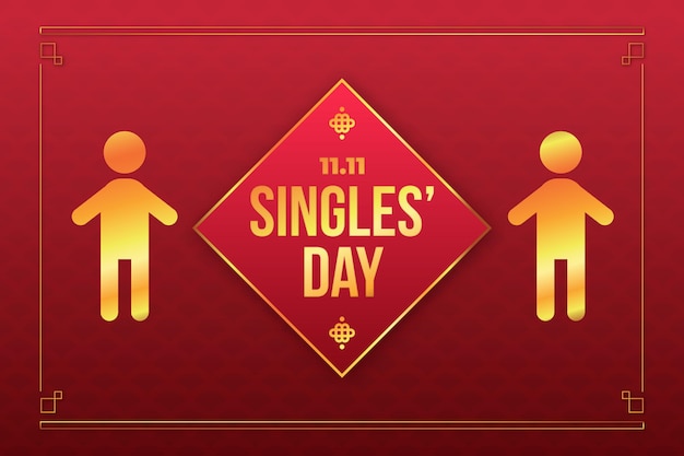 Kostenloser Vektor golden singles day konzept