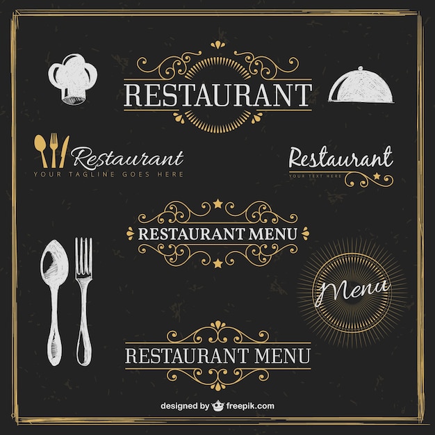 Goldene abzeichen restaurant im retro-stil