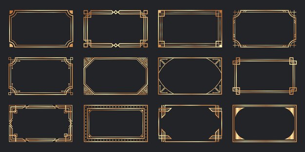 Goldene Art-Deco-Rahmen