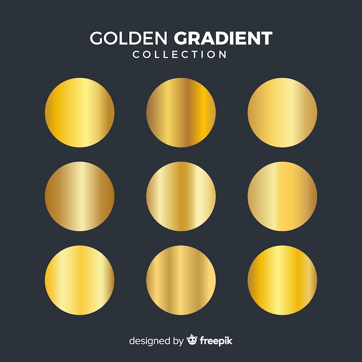 Kostenlose Vektor goldene farbverlaufssammlung