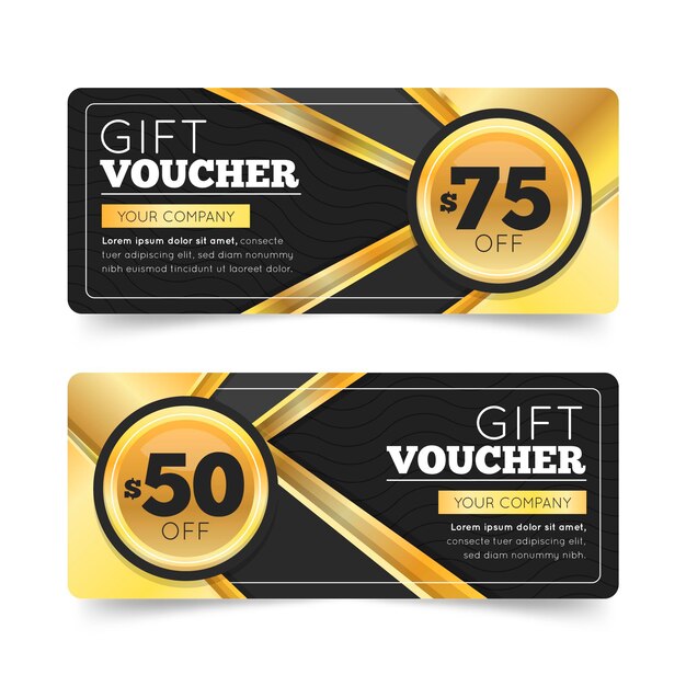 Goldene Geschenkgutscheinvorlage